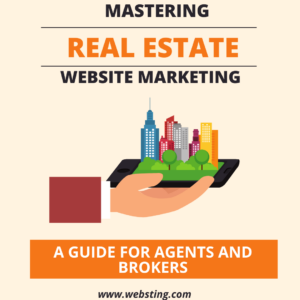 Mastering Real Estate Website Marketing - A Guide for Agents and Brokers | Websting.com - Illustration of a hand holding a tablet with a cityscape, symbolizing real estate and digital marketing.