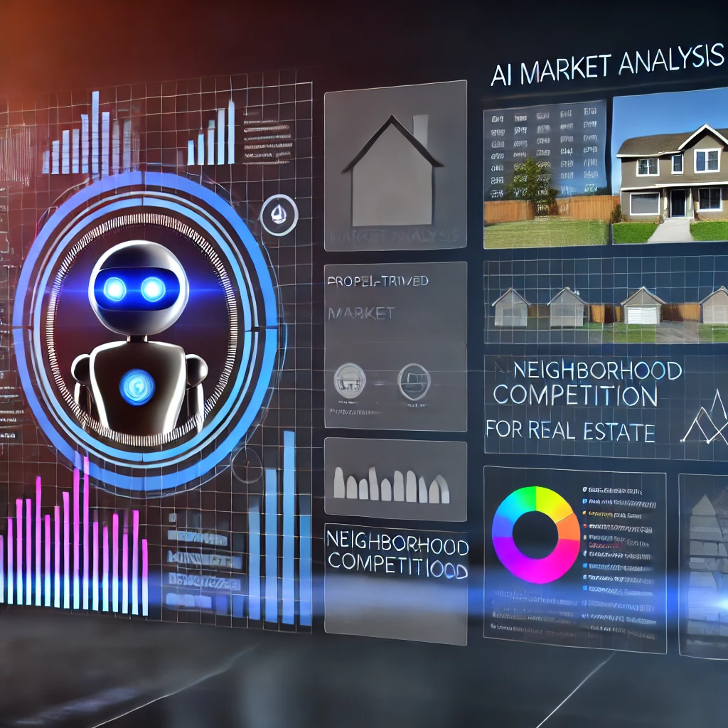 AI-powered Market Analysis Assistant displaying real estate trends, pricing, and neighborhood insights.