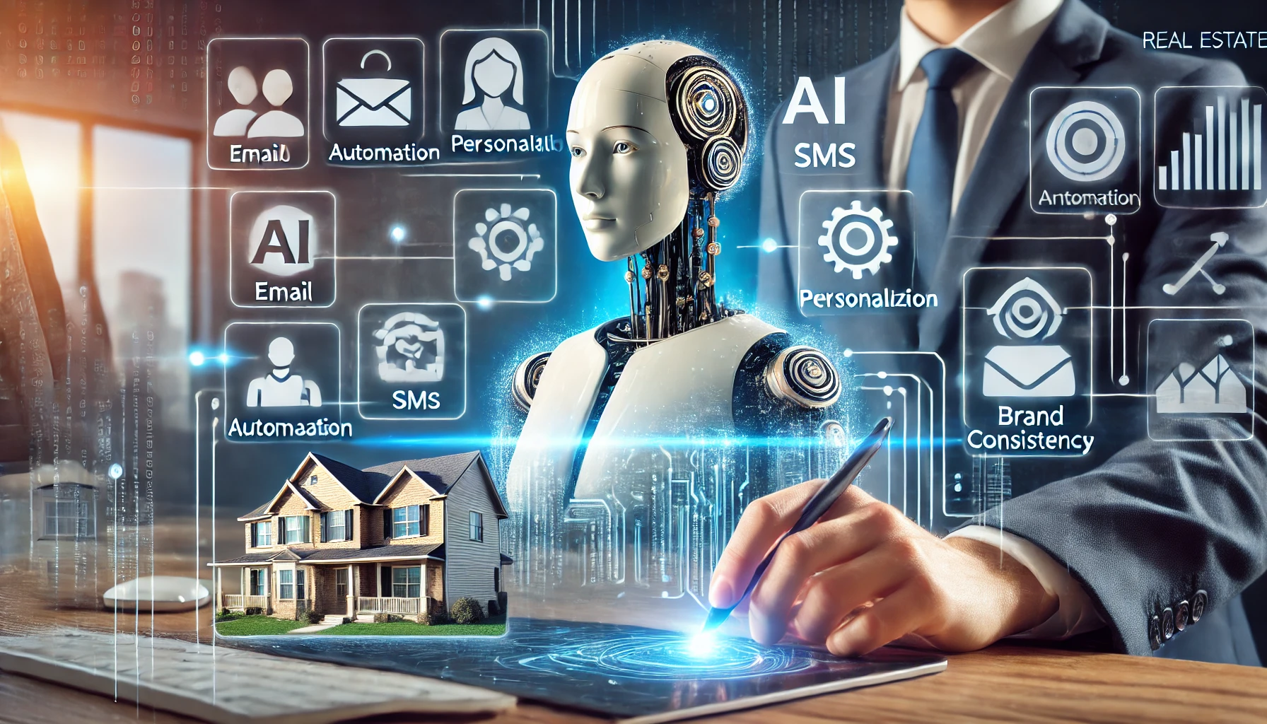 AI-powered Client Communication Assistant for real estate, showcasing automation and personalization.