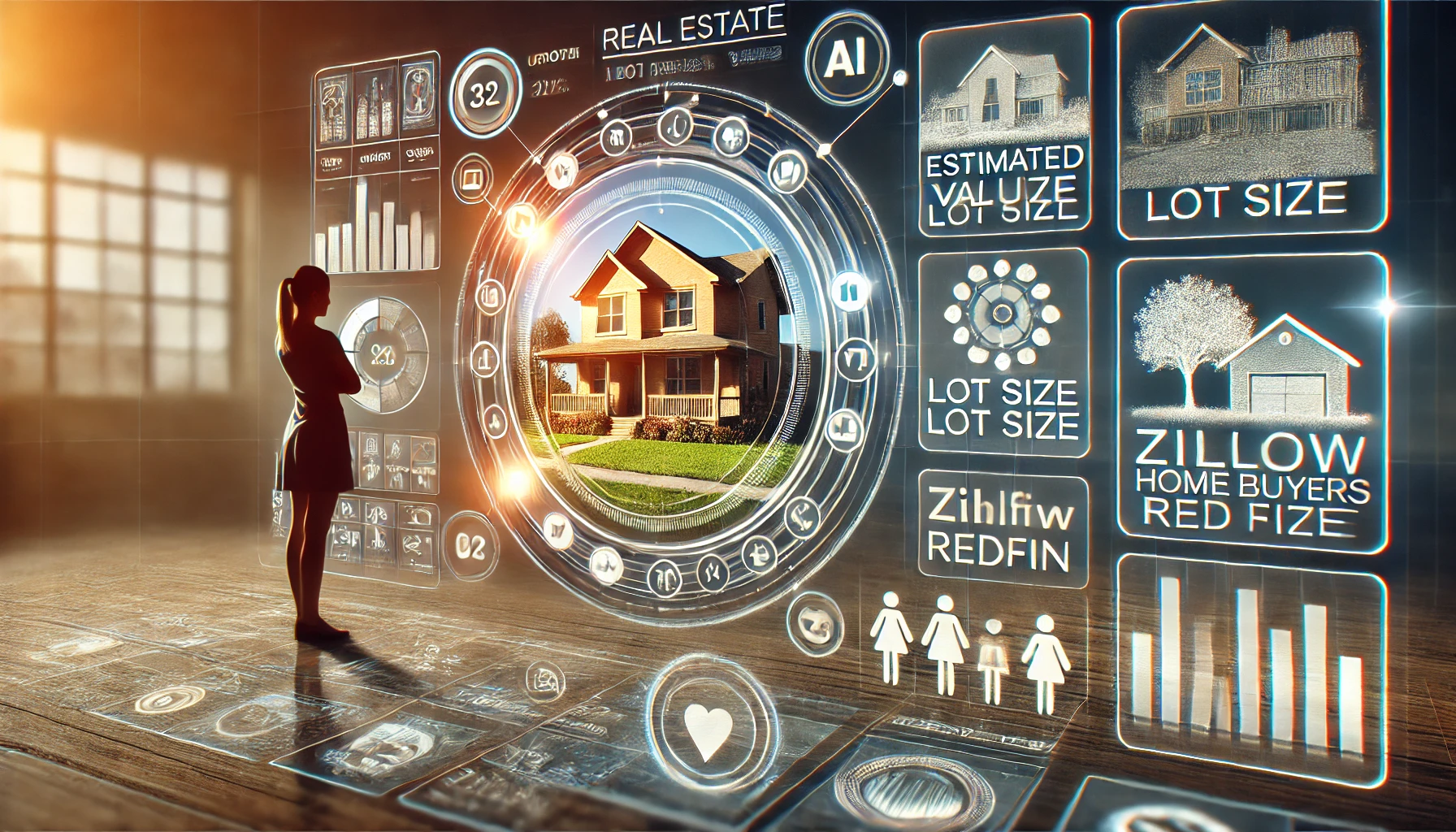 AI tool displaying property details with key insights from Zillow and Redfin, assisting a homebuyer.