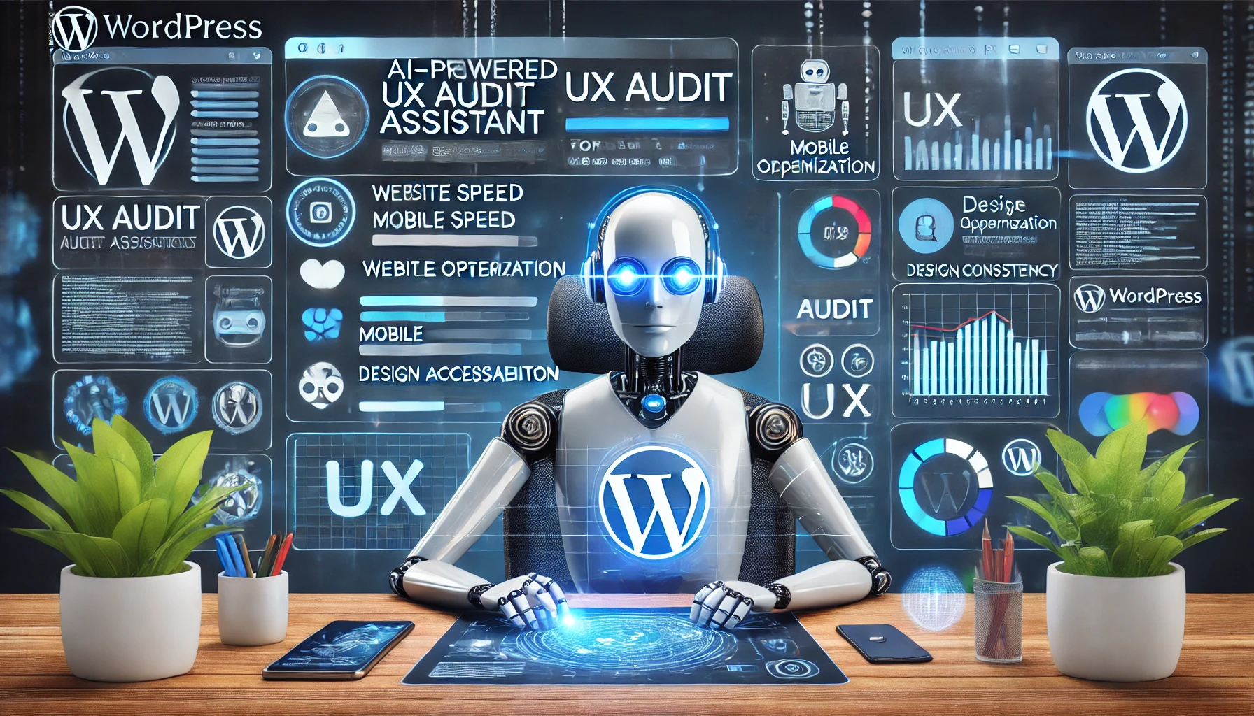 AI-powered UX Audit Assistant for WordPress reviewing website speed, mobile optimization, and design.